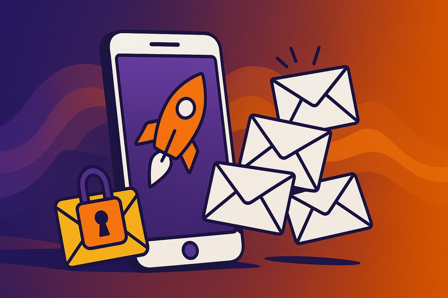 Viral app launches and email protection concept